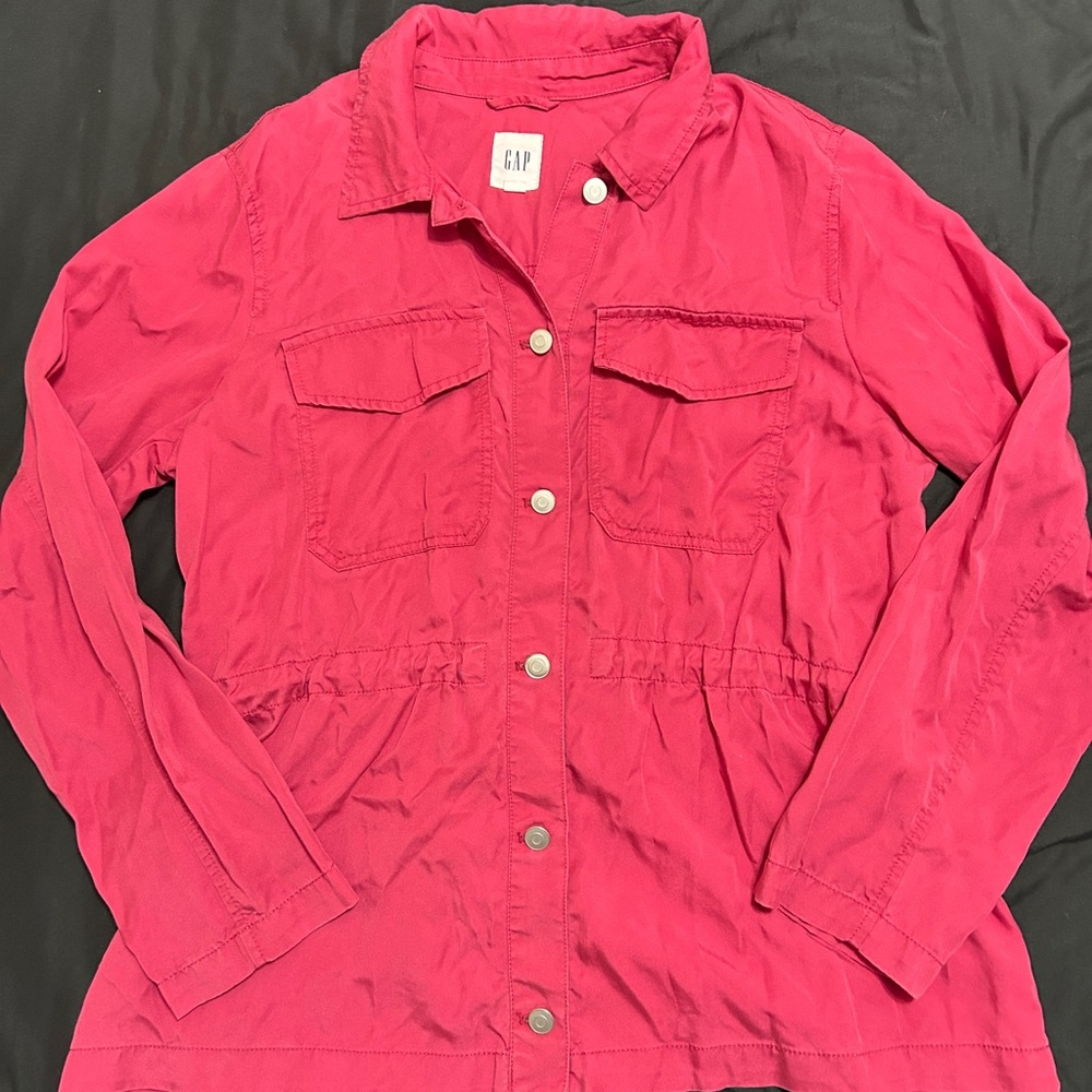 GAP Pink Utility Jacket with Collared Neckline